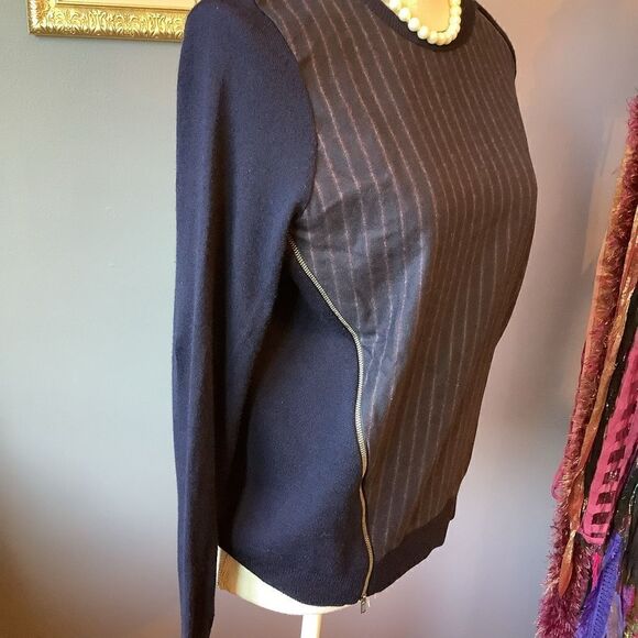 J. Crew Navy Wool Crew Neck Sweater - Picture 3 of 6